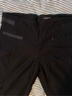 bebe Black Slim Ponte with Satin Trim